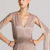 STAR DUST CAPE SLEEVE JUMPSUIT