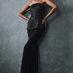 Glissara Off-shoulder Devil Peplum Top With Skirt Set Namrata Joshipura Online