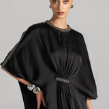 JEWEL CLUSTER FRONT GATHERED DRESS