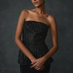 Glissara Off-shoulder Devil Peplum Top With Skirt Set Namrata Joshipura Online