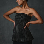 Glissara Off-shoulder Devil Peplum Top With Skirt Set Namrata Joshipura Online
