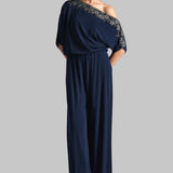 GOLD GILT ONE OFF SHOULDER JUMPSUIT
