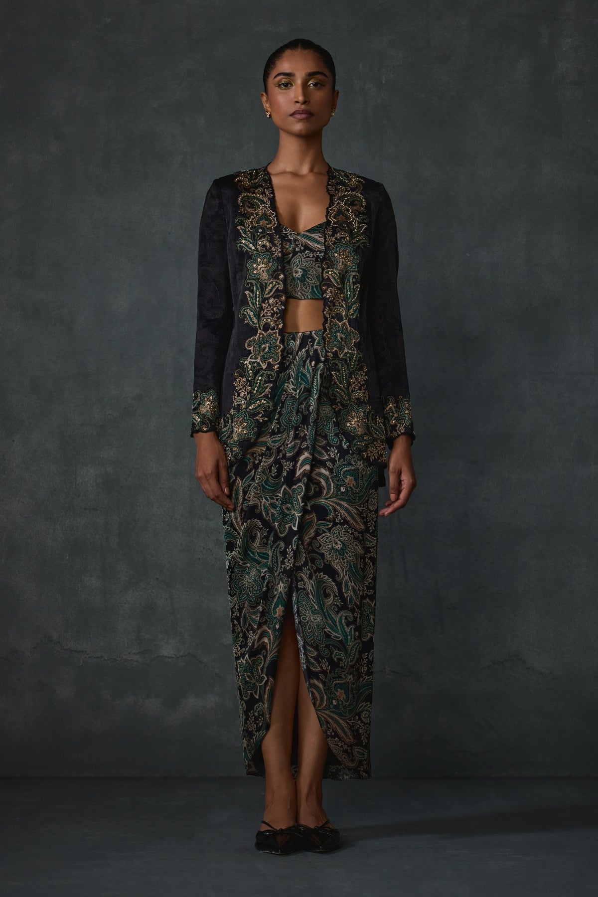 Paisley Jacket And Skirt Set Namrata Joshipura Online