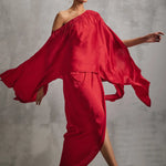 Rosette Siren Cape with Draped Skirt Namrata Joshipura