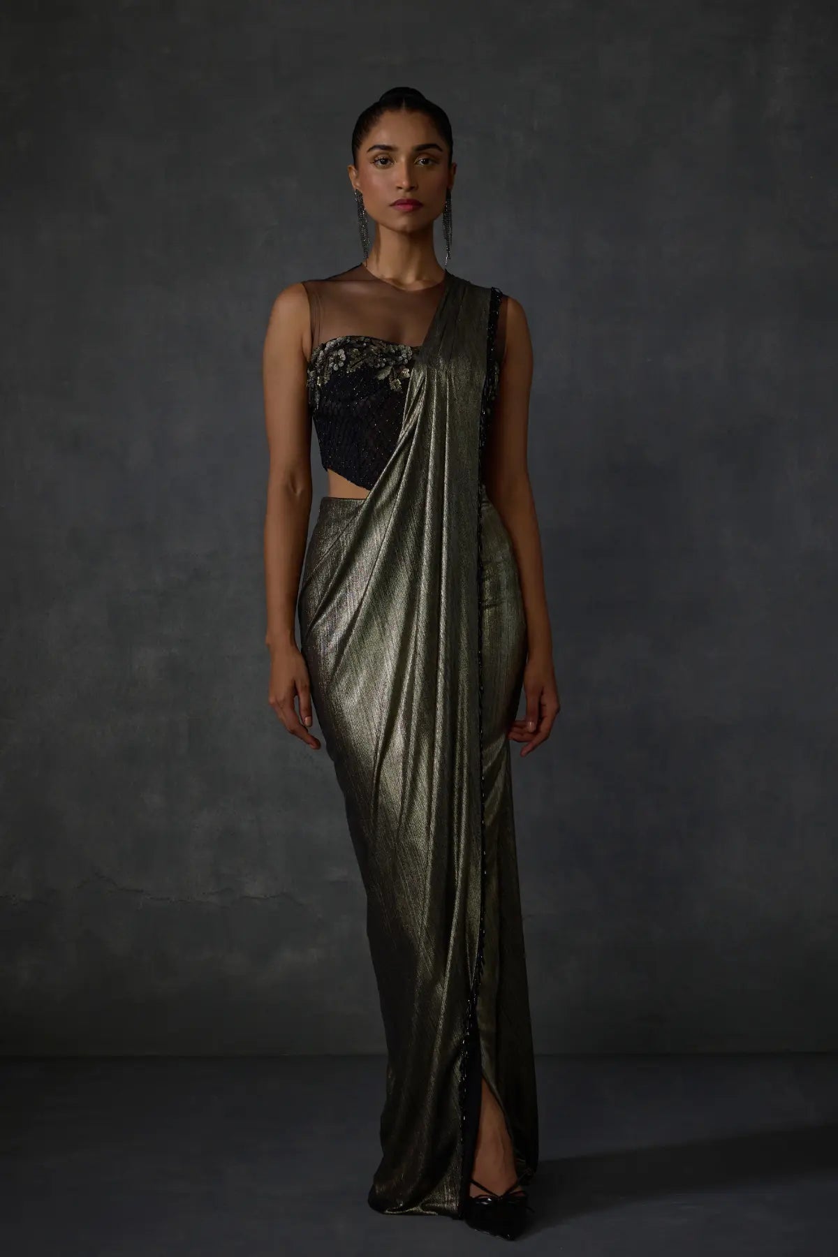 Lattice Corset Foil Saree Namrata Joshipura Online