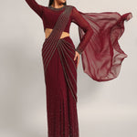 SILVER DUST EMBELISHED DRAPE SAREE Namrata Joshipura Online