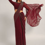 SILVER DUST EMBELISHED DRAPE SAREE Namrata Joshipura Online