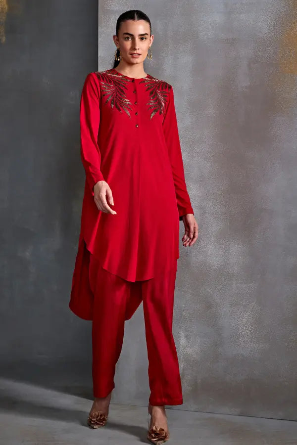 Autumn Fern Curved Hem Tunic Namrata Joshipura