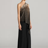 SHIMMER PAISLEY ONE SHOULDER JUMPSUIT