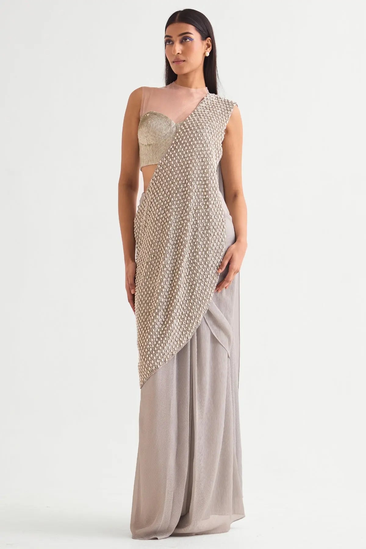 Everly Corset Blouse with Draped Saree Namrata Joshipura Online