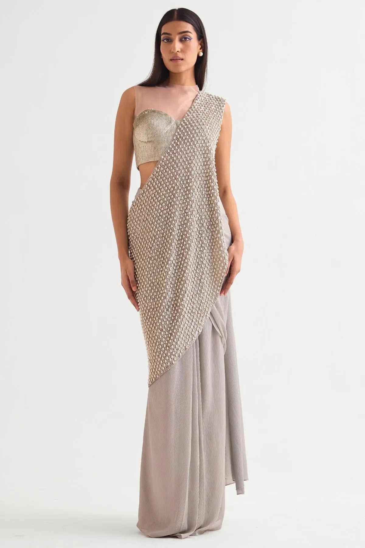 Everly Corset Blouse with Draped Saree Namrata Joshipura Online