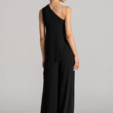 SHIMMER PAISLEY ONE SHOULDER JUMPSUIT
