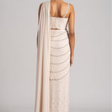 PEARL CASCADE CORSET WITH SLEEK DRAPED SAREE