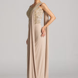 CRYSTAL WAVE CORSET WITH DRAPED SAREE