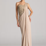 CRYSTAL WAVE CORSET WITH DRAPED SAREE