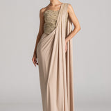 CRYSTAL WAVE CORSET WITH DRAPED SAREE