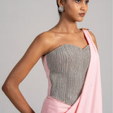 CELESTE GLAM CORSET WITH FRONT DRAPED SAREE