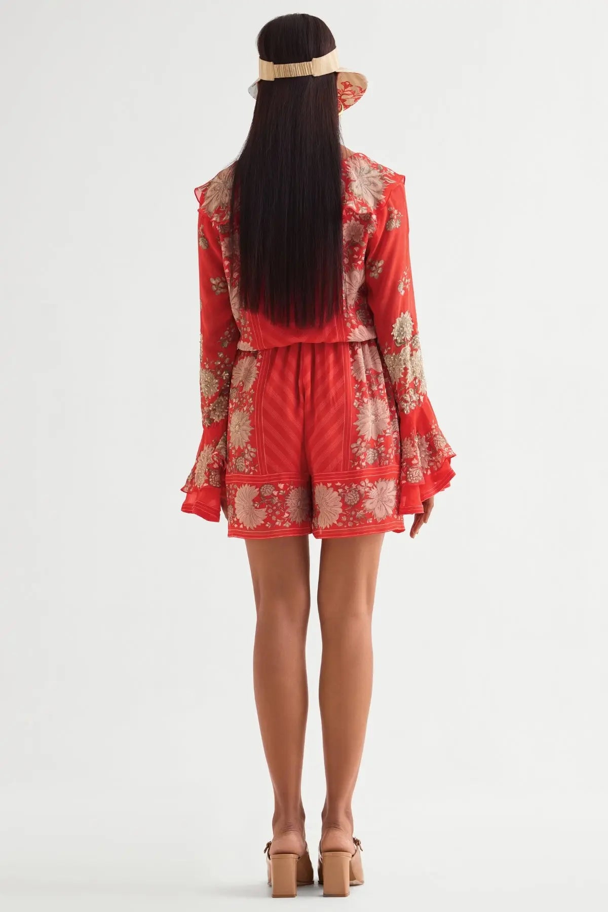 Floret Frill Sleeve Romper Namrata Joshipura Online