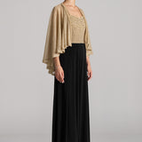 CRYSTAL WAVE JUMPSUIT WITH CAPE