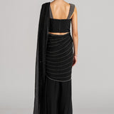 JEWEL CLUSTER CORSET WITH DRAPED SAREE