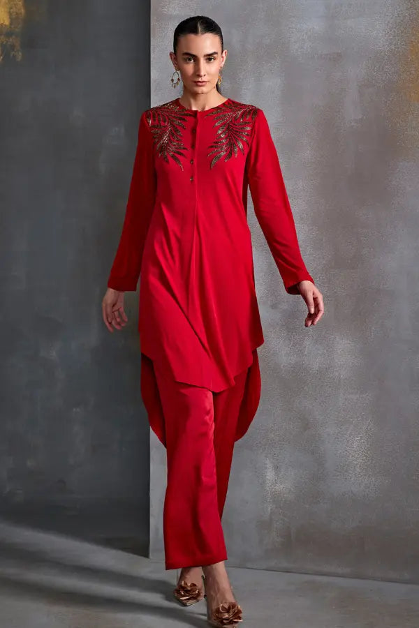 Autumn Fern Curved Hem Tunic Namrata Joshipura
