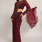 SILVER DUST EMBELISHED DRAPE SAREE Namrata Joshipura Online