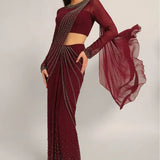 SILVER DUST EMBELISHED DRAPE SAREE Namrata Joshipura Online