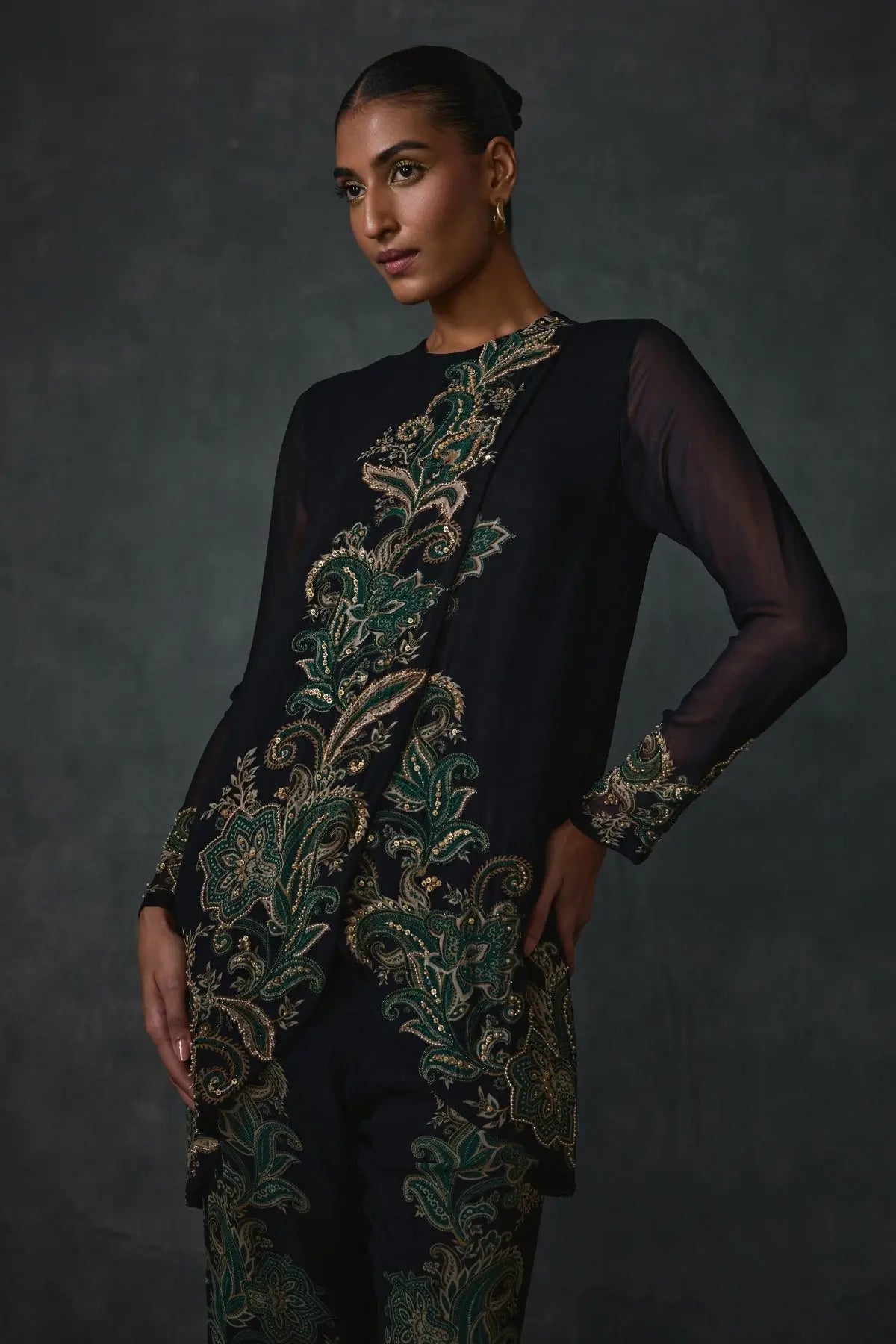 Paisley Overlap Co-ord Set Namrata Joshipura Online