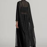 SUN-RAY CORSET WITH DRAPED SKIRT AND CAPE JACKET