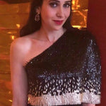 Karishma Kapoor in Black and Gold Asymmetric NJ Signature Sequin Embellished Dress Namrata Joshipura Online (Celebrity Muses)