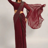 SILVER DUST EMBELISHED DRAPE SAREE Namrata Joshipura Online