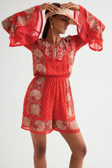 Floret Frill Sleeve Romper