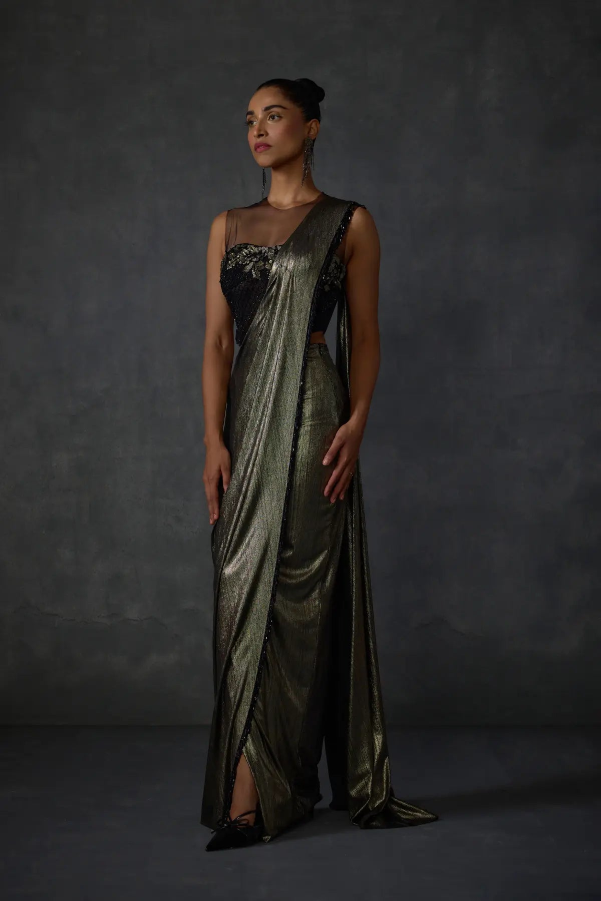 Lattice Corset Foil Saree Namrata Joshipura Online