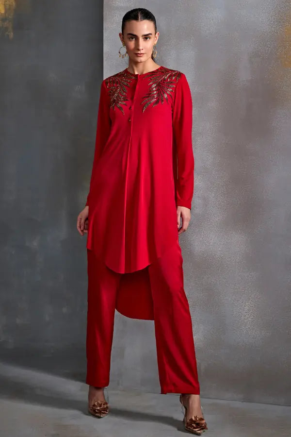Autumn Fern Curved Hem Tunic Namrata Joshipura