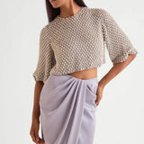 Pearl Drops Crop Top With Draped Skirt Namrata Joshipura Online
