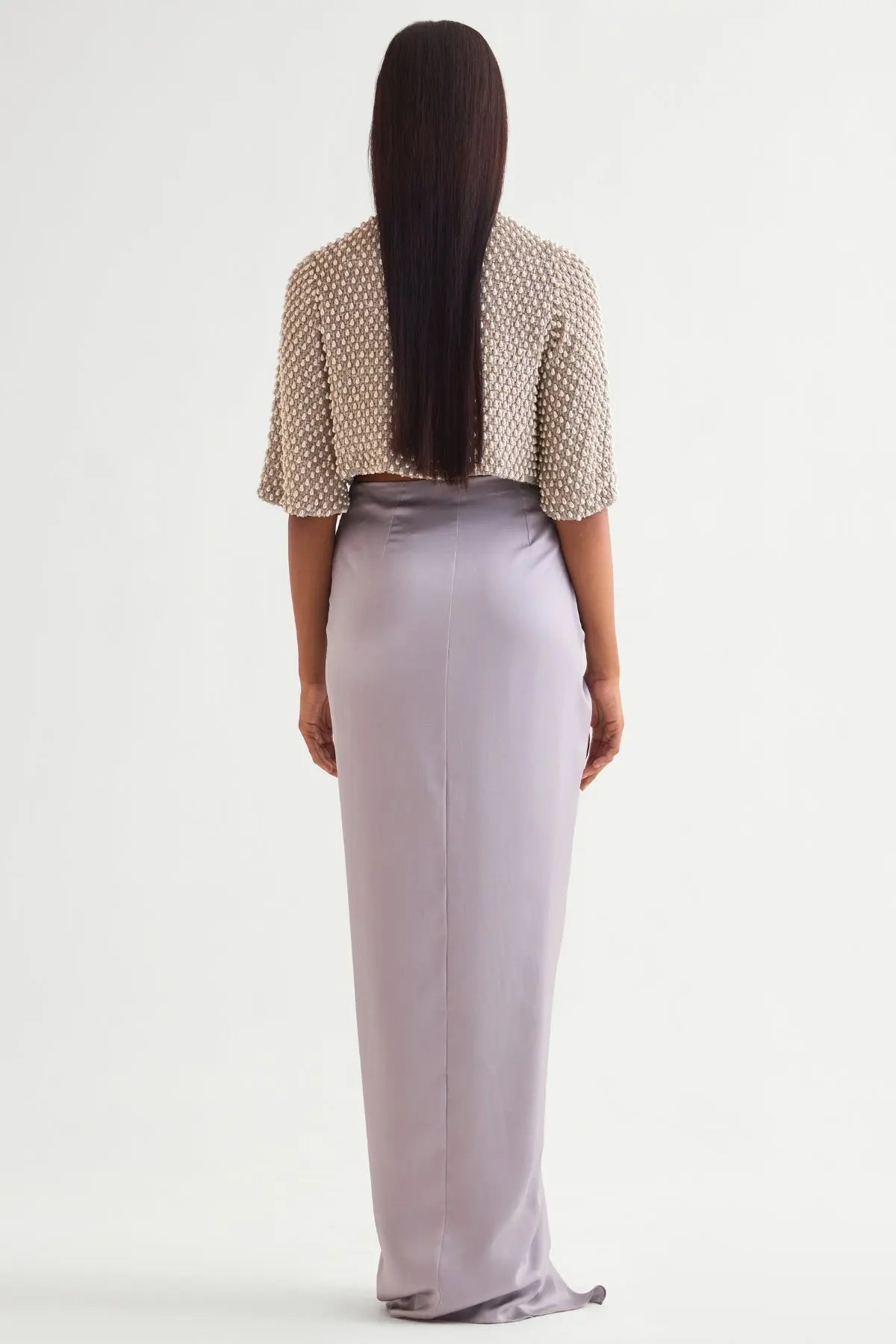 Pearl Drops Crop Top With Draped Skirt Namrata Joshipura Online