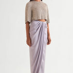 Pearl Drops Crop Top With Draped Skirt Namrata Joshipura Online