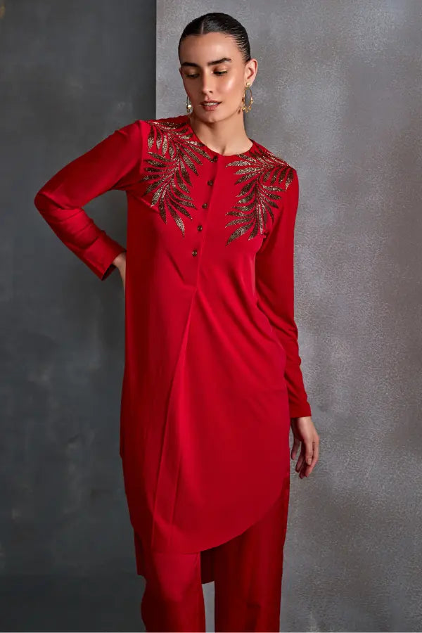 Autumn Fern Curved Hem Tunic Namrata Joshipura