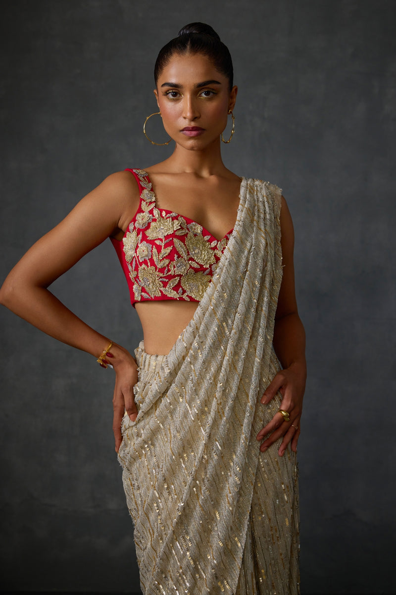 Autumn Bloom Draped Saree