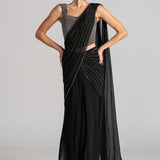 JEWEL CLUSTER CORSET WITH DRAPED SAREE
