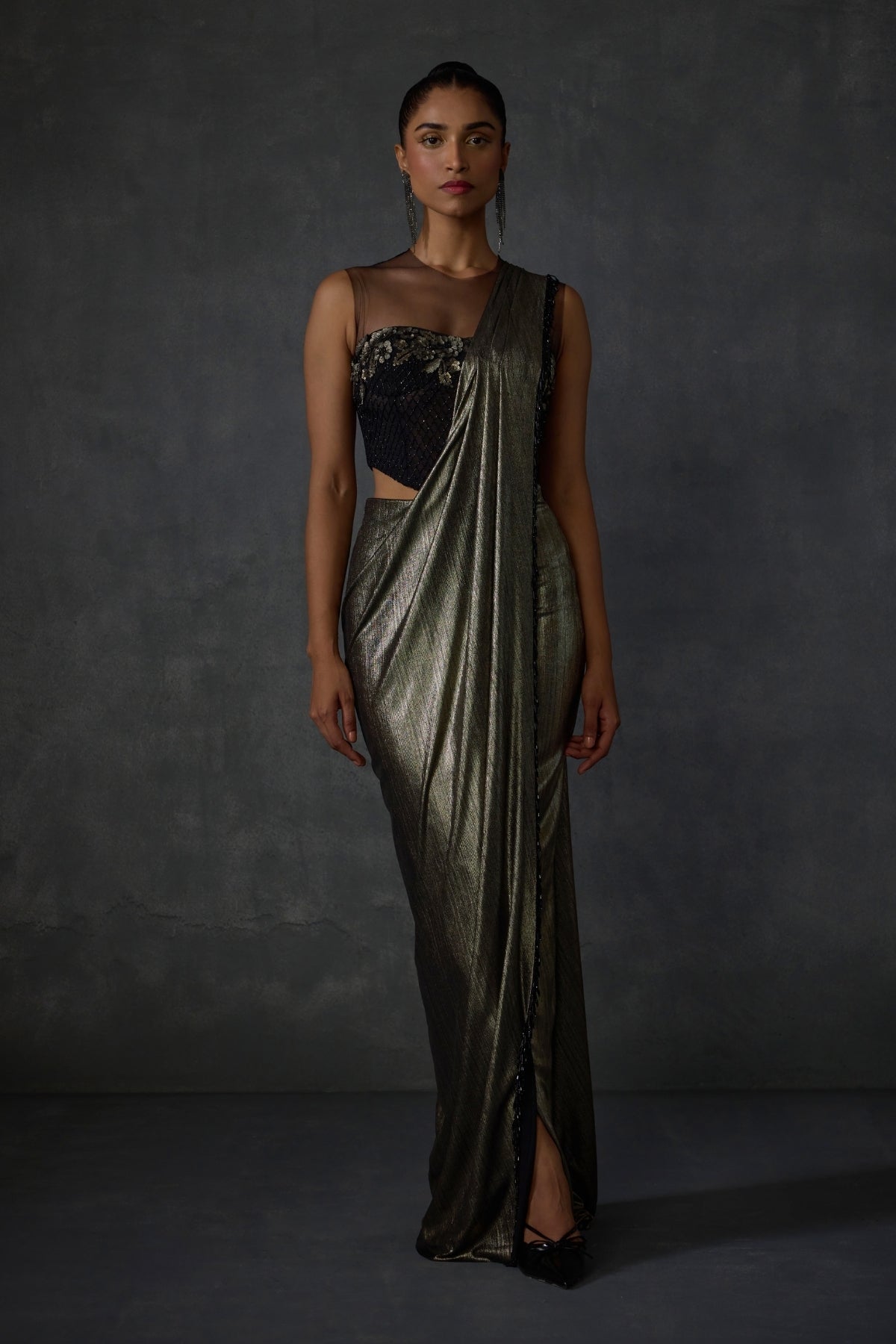 Lattice Corset Foil Saree Namrata Joshipura Online