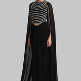 BIJOUX CORSET WITH DRAPED SKIRT AND CAPE