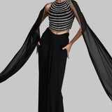 BIJOUX CORSET WITH DRAPED SKIRT AND CAPE