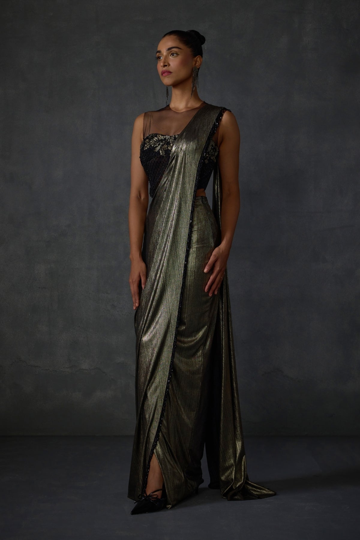 Lattice Corset Foil Saree Namrata Joshipura Online