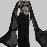 BIJOUX CORSET WITH DRAPED SKIRT AND CAPE