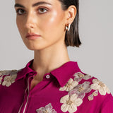 MOON PETAL FRONT OPEN SHIRT