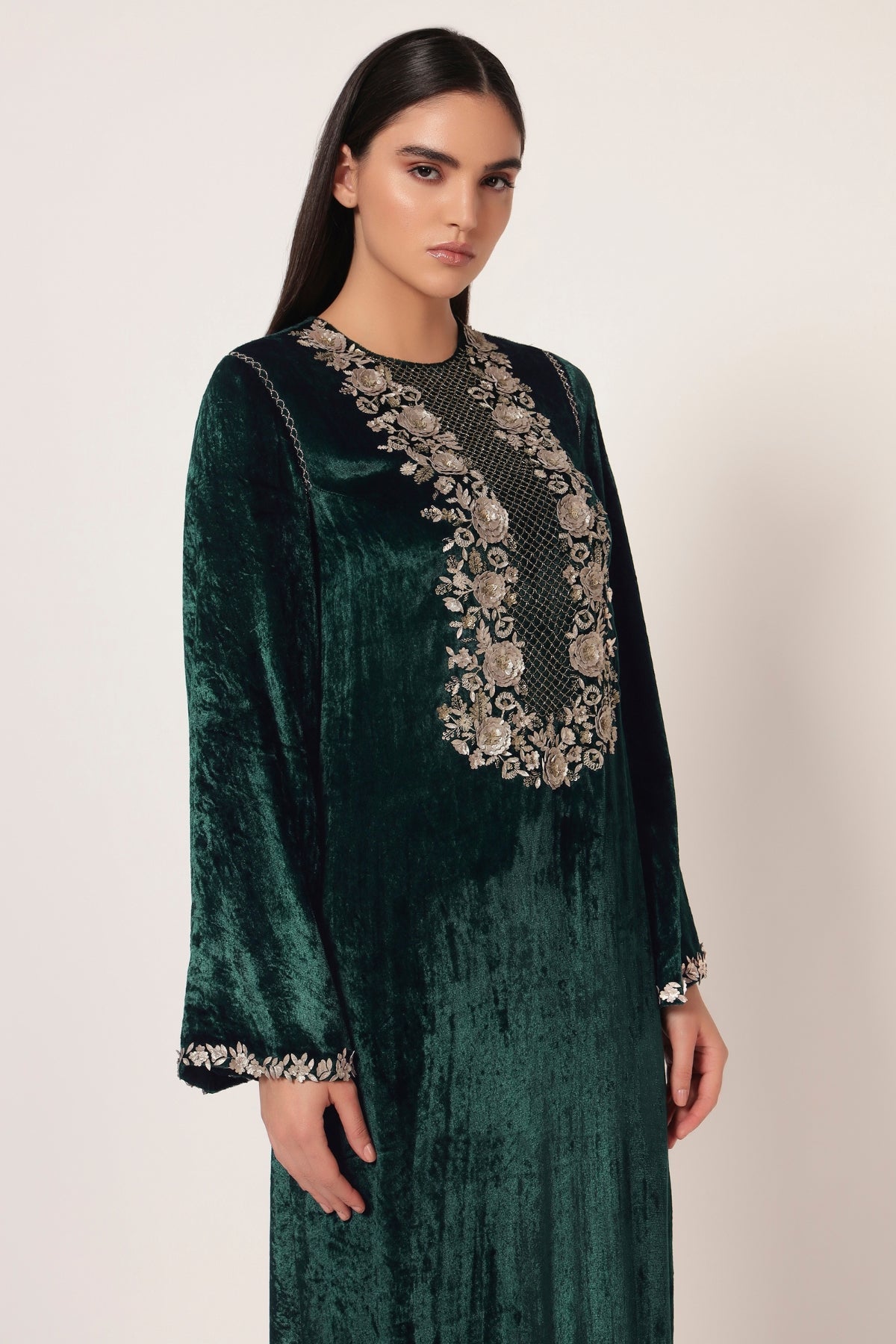 TIMELESS BLOOM YOKE LONG KAFTAN Namrata Joshipura Online
