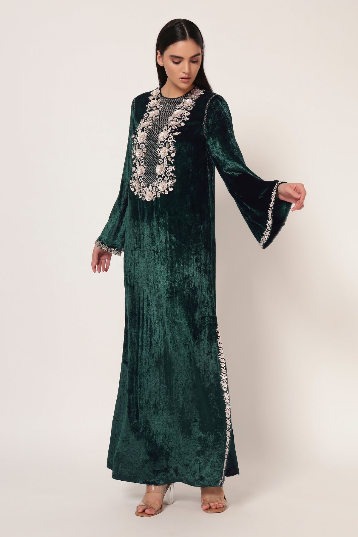 TIMELESS BLOOM YOKE LONG KAFTAN Namrata Joshipura Online