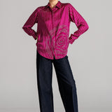 ROSETTE STRIPED SHIRT