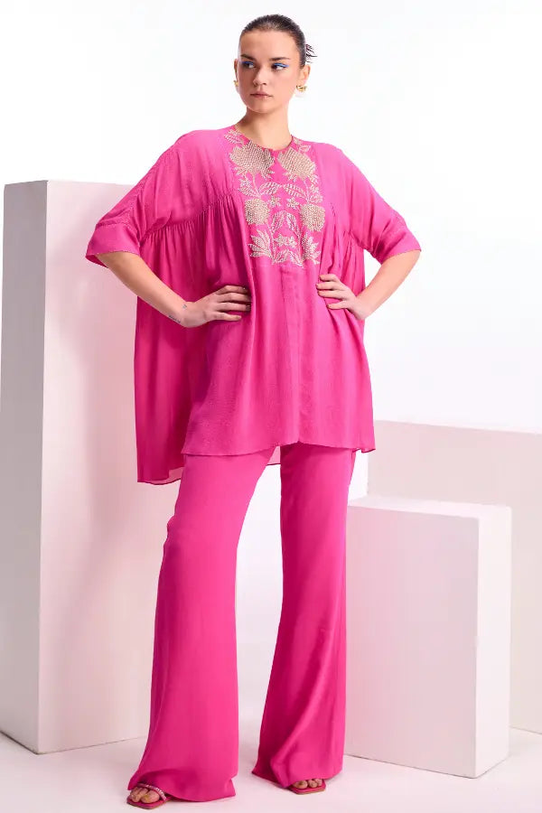 Hibiscus Gathered Co-ord Set Namrata Joshipura